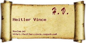 Heitler Vince névjegykártya